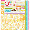 Bella Blvd - Sunshine and Happiness Collection - 12 x 12 Cardstock Stickers - Alphabet and Bits