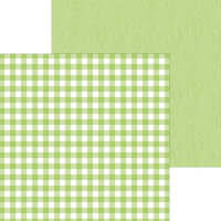 Doodlebug Designs - Monochromatic Collection - 12 x 12 Double Sided Paper - Limeade Buffalo Check