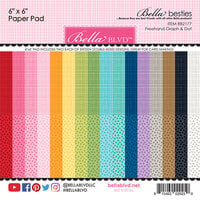 Bella Blvd - Bella Besties Collection - 6 x 6 Paper Pad - Graph and Dot Rainbow