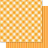 Bella Blvd - Bella Besties Collection - 12 x 12 Double Sided Paper - Orange Gingham And Stripes
