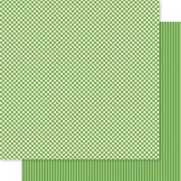 Bella Blvd - Bella Besties Collection - 12 x 12 Double Sided Paper - Guacamole Gingham And Stripes