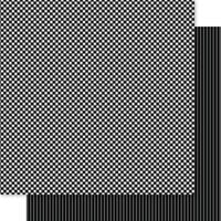 Bella Blvd - Bella Besties Collection - 12 x 12 Double Sided Paper - Black Gingham And Stripes