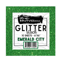 Brutus Monroe - 6 x 6 Glitterstock Sheets - Emerald City - 10 Pack