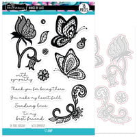 Brutus Monroe - Wings Of Lace Collection - Die And Clear Photopolymer Stamp Set - Wings Of Lace