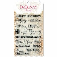 Bo Bunny Press - Essentials Collection - Clear Acrylic Stamp - Sentiments