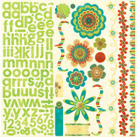 Bo Bunny Press - Flower Child Collection - 12 x 12 Cardstock Stickers - Flower Child Combo, CLEARANCE