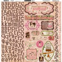 BoBunny - Little Miss Collection - 12 x 12 Cardstock Stickers - Combo