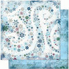 Bo Bunny Press - Midnight Frost Collection - Christmas - 12 x 12 Double Sided Paper - Midnight Frost Snowfall