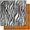 Bo Bunny - Zoology Collection - 12 x 12 Double Sided Paper - Zebra