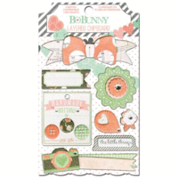 Bo Bunny - Pincushion Collection - Layered Chipboard Stickers with Glitter and Jewel Accents