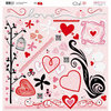 Bo Bunny - Crush Collection - Valentine - 12 x 12 Chipboard Stickers - Crush