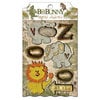 Bo Bunny Press - Zoology Collection - Layered Chipboard Stickers with Glitter and Jewel Accents
