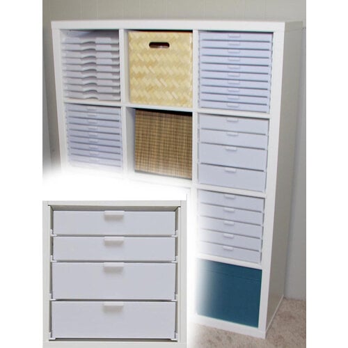 Best Craft Organizer K3 Two 3 Inch and Two 2 Inch Storage Drawers for the  Ikea Kallax Unit
