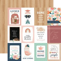 Carta Bella Paper - At Home Collection - 12 x 12 Double Sided Paper - 3 x 4 Journaling Cards