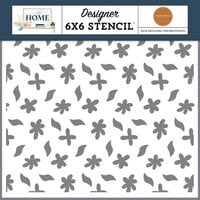 Carta Bella Paper - At Home Collection - 6 x 6 Stencils - Feeling Of Home Flower