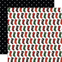 Carta Bella Paper - A Wonderful Christmas Collection - 12 x 12 Double Sided Paper - Stockings Were Hung