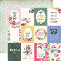 Carta Bella Paper - Bloom Collection - 12 x 12 Double Sided Paper - 3 x 4 Journaling Cards