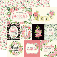 Carta Bella Paper - Botanical Garden Collection - 12 x 12 Double Sided Paper - Sweet Pea - Journaling Cards