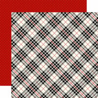 Carta Bella Paper - Christmas Delivery Collection - 12 x 12 Double Sided Paper - Black and Cream Plaid