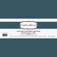 Carta Bella Paper - Bulk Cardstock Pack - 25 Sheets - Linen Texture - Nautical Blue