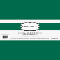 Carta Bella Paper - Bulk Cardstock Pack - 25 Sheets - Linen Texture - Classic Green