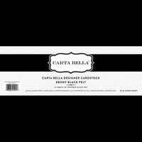 Carta Bella Paper - Bulk Cardstock Pack - 25 Sheets - Felt Texture - Ebony Black