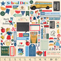 Carta Bella Paper - School Days Collection - 12 x 12 Cardstock Stickers - Elements