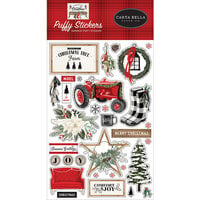 Carta Bella Paper - Farmhouse Christmas Collection - Puffy Stickers