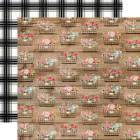Carta Bella Paper - Farmhouse Market Collection - 12 x 12 Double Sided Paper - Baskets