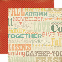 Carta Bella - Fall Blessings Collection - 12 x 12 Double Sided Paper - Cross Stitching