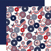 Carta Bella Paper - Fourth Of July Collection - 12 x 12 Double Sided Paper - All American Fans