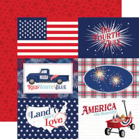 Carta Bella Paper - Fourth Of July Collection - 12 x 12 Double Sided Paper - 6 x 4 Journaling Cards