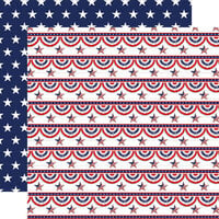 Carta Bella Paper - Fourth Of July Collection - 12 x 12 Double Sided Paper - Red White And Blue