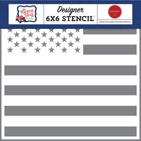 Carta Bella Paper - Fourth Of July Collection - 6 x 6 Stencils - American Flag