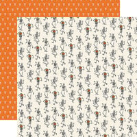 Carta Bella Paper - Halloween Fun Collection - 12 x 12 Double Sided Paper - Hey Boo Skeletons