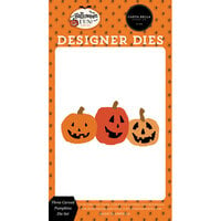 Carta Bella Paper - Halloween Fun Collection - Designer Dies - Three Carved Pumpkins