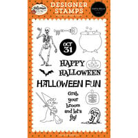 Carta Bella Paper - Halloween Fun Collection - Clear Photopolymer Stamps - Grab Your Broom