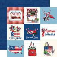 Carta Bella Paper - God Bless America Collection - 12 x 12 Double Sided Paper - 4 x 4 Journaling Cards