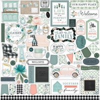 Carta Bella Paper - Gather At Home Collection - 12 x 12 Cardstock Stickers - Elements