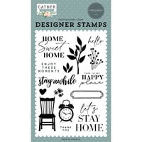 Carta Bella Paper - Gather At Home Collection - Clear Photopolymer Stamps - Enjoy These Moments