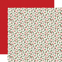 Carta Bella Paper - Hello Christmas Collection - 12 x 12 Double Sided Paper - Holly Berries