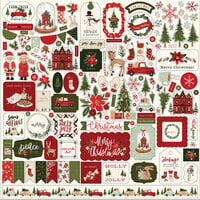Carta Bella Paper - Hello Christmas Collection - 12 x 12 Cardstock Stickers - Elements
