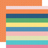 Carta Bella Paper - Happy Crafting Collection - 12 x 12 Double Sided Paper - Scrapbooking Stripes