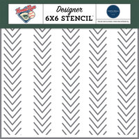 Carta Bella Paper - Home Run Collection - 6 x 6 Stencils - Baseball Stitches