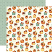 Carta Bella Paper - Harvest Collection - 12 x 12 Double Sided Paper - Pumpkin Bouquets