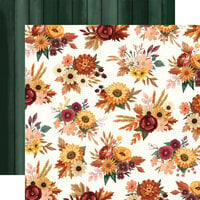 Carta Bella Paper - Harvest Collection - 12 x 12 Double Sided Paper - Fall Floral Bunches