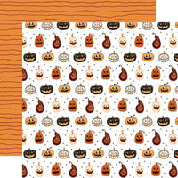 Carta Bella Paper - Halloween Collection - 12 x 12 Double Sided Paper - Creepy Carvings