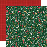 Carta Bella Paper - Christmas Flora Collection - Joyful - 12 x 12 Double Sided Paper - Stems
