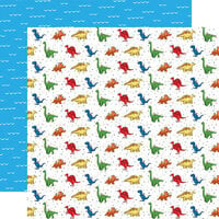 Carta Bella Paper - Little Boy Collection - 12 x 12 Double Sided Paper - Wind-Up Dinosaurs