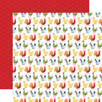 Carta Bella Paper - Farmhouse Living Collection - 12 x 12 Double Sided Paper - Crazy Chickens